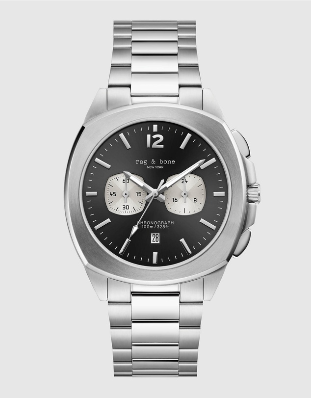 rag & bone - Rag & Bone Bleeker Silver-Tone Chronograph Watch