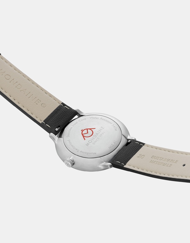 Mondaine - Mondaine Doppio 41mm Vegan Leather Watch