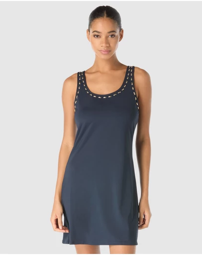 Michael Kors - Gold Studded Mini Beach Cover-Up Dress