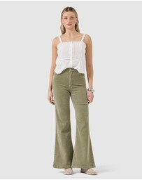 Rolla's - Eastcoast Flare Baby Cord Jean - Olive
