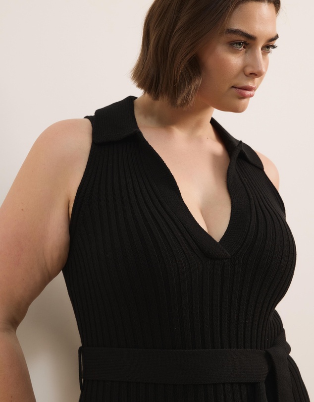 Atmos&Here Curvy - Joni Sleeveless Rib Knit Midi Dress