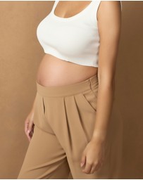 Soon Maternity - Wide Leg Pleated Pants