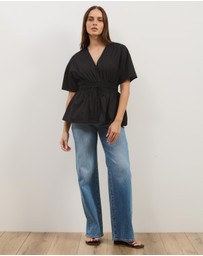 Atmos&Here - Elis Cotton Gathered Waist Top