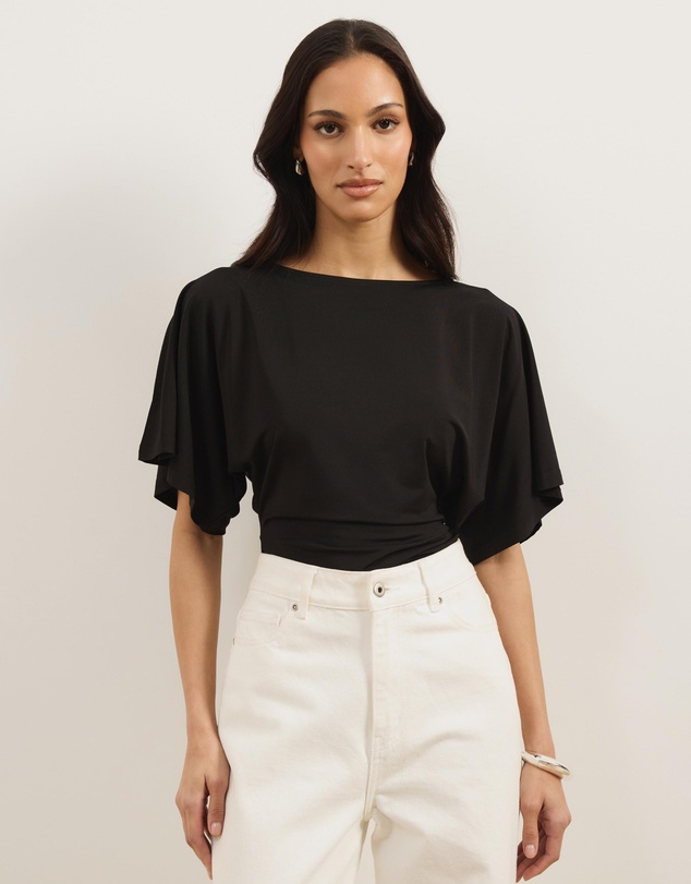 Atmos&Here - Amara Jersey Tie Back Short Sleeve Top