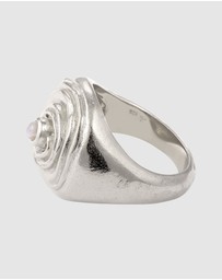 Haze & Glory - ICONIC EXCLUSIVE - Ring Swirly Dome Moonstone - Silver