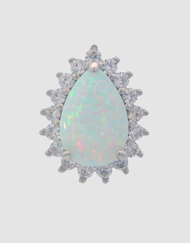 Georgini - Georgini Opal Glow Rozelle White Created Opal Silver Earrings