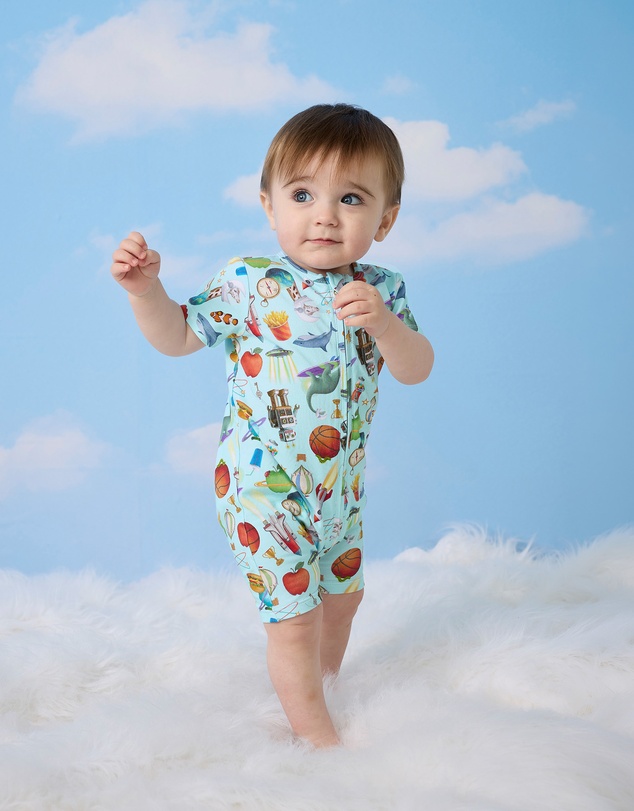 Fleur Harris - 'Heirloom Treasures' Timeless Shorty Coverall in Soft Aqua