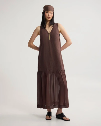 Oxford - Fenna Linen And Georgette Dress