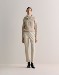 Trenery - Alpaca Merino Blend Half Zip in Stone