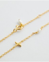 SAINT VALENTINE - Pearl Letter Bracelet - Gold X
