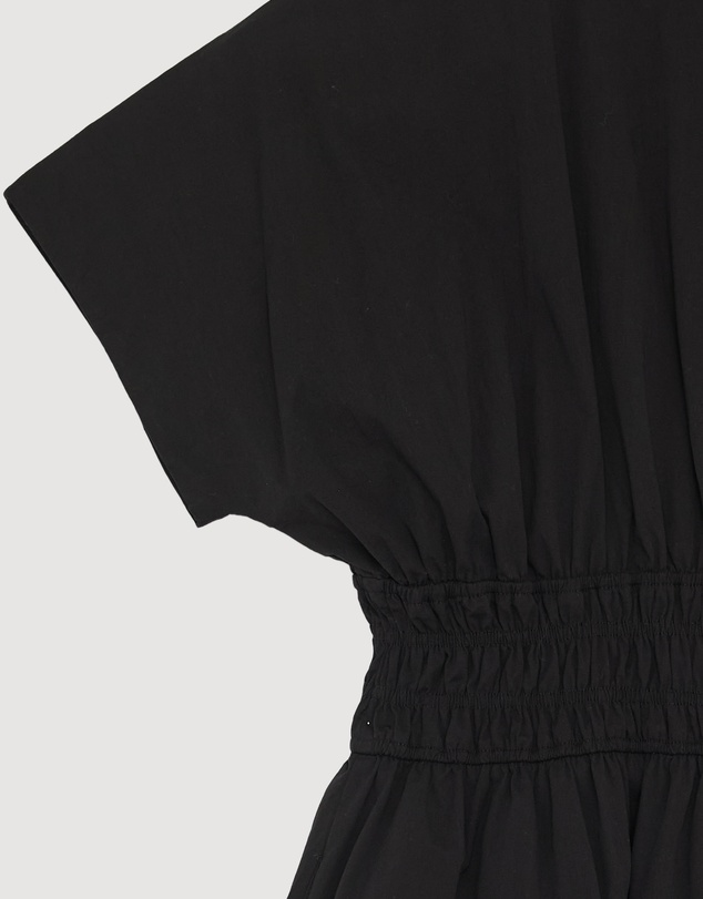Revibe - Repaired AERE Carmine Shirred Waist Shirt Dress - AU 10