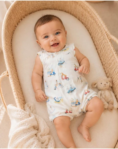 Bebe by Minihaha - Alexi Organic Button Front Romper - Babies