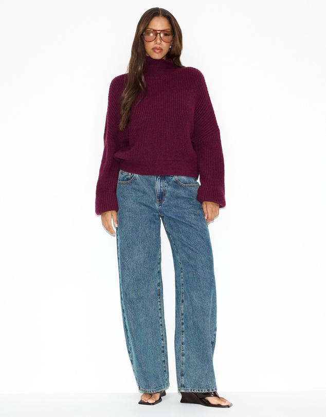 Dazie - Riley Funnel Neck Knit Jumper
