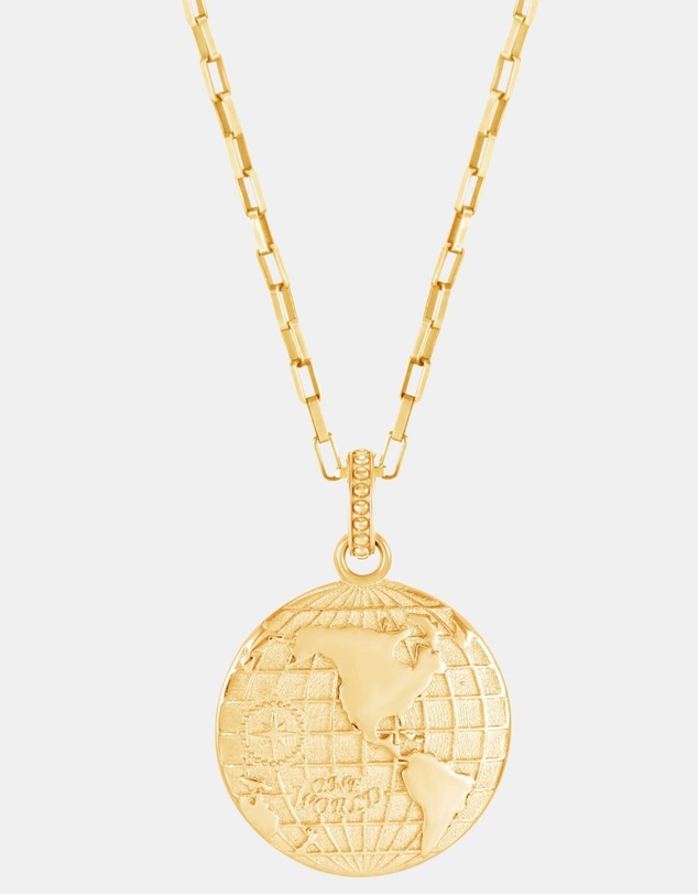Dower & Hall - Men's One World Talisman Necklace In Gold Vermeil