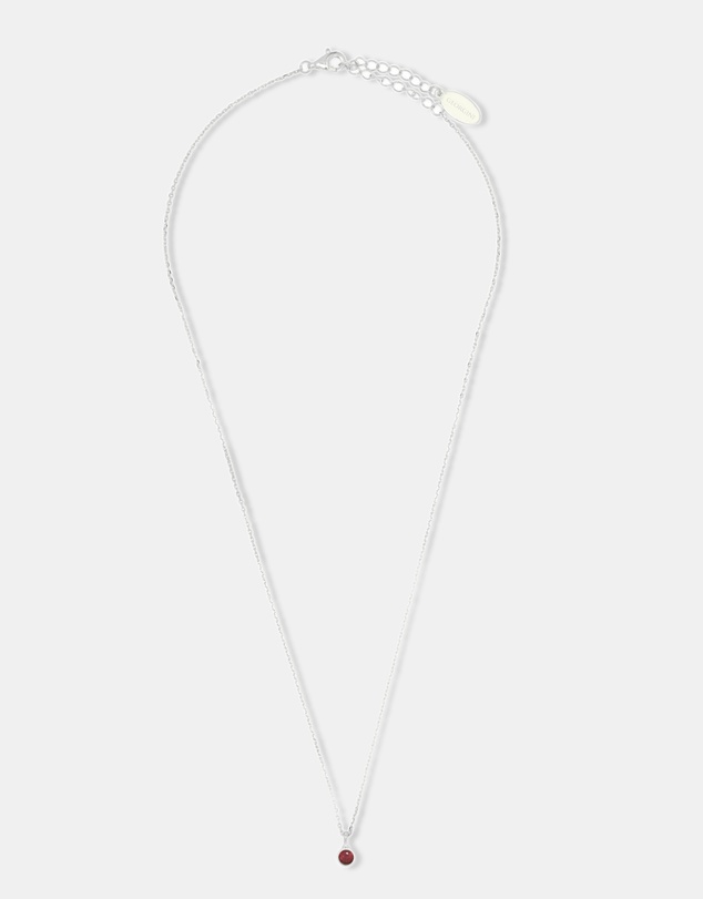 Georgini - Natural Ruby And Diamond July Silver Pendant