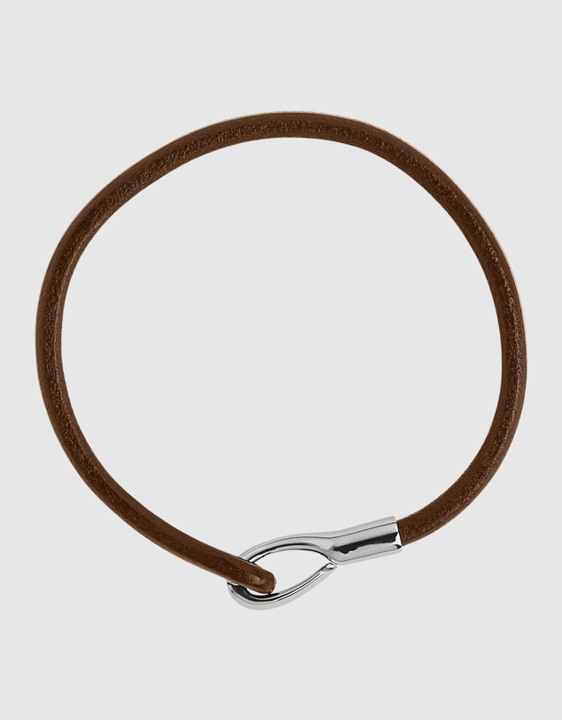 Najo - Kinship Tan Leather & Steel Bracelet (21cm)