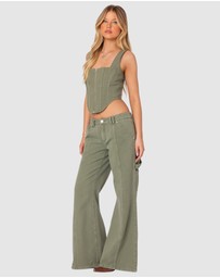 EDIKTED - Lottie Washed Denim Zip Corset