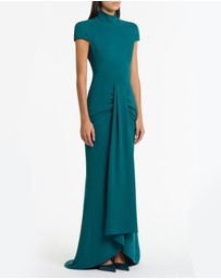 Carla Zampatti - Serpentine Crepe Cap Sleeve Gown