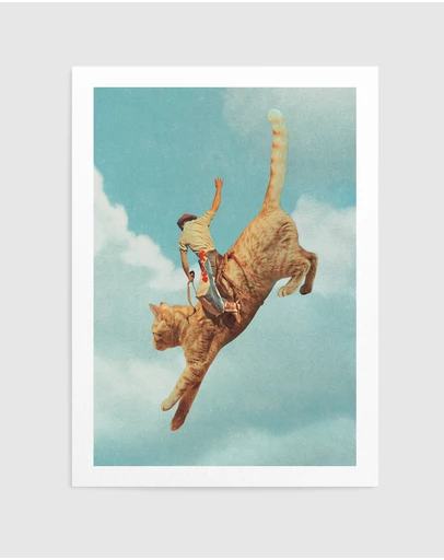 Olive et Oriel - Meehaw Rodio Cat by Vertigo Artography Art Print