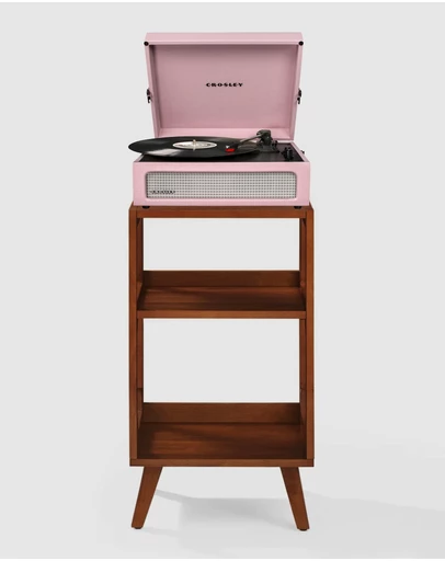 Crosley - Crosley Voyager Bluetooth Portable Turntable + Crosley Asheville Stand Bundle - Amethyst