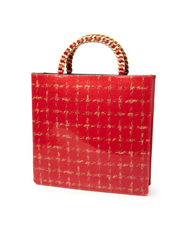 Pre-Loved by Azura Reborn - Pre-Loved Chocolate Bar Patent Tweed Print Tote