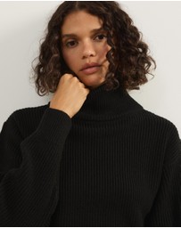 Atmos&Here - Alice Rib Knit Funnel Neck Jumper