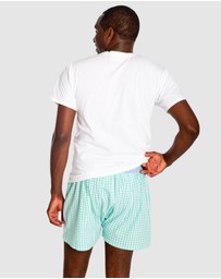 Sant And Abel - Men's Hepburn Gingham Mint Boxer Shorts