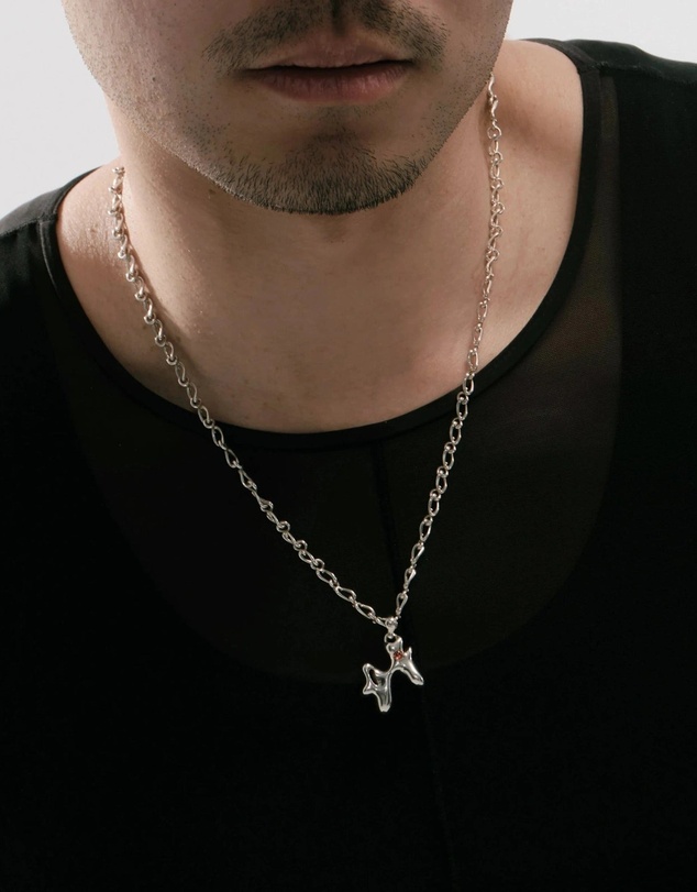 Graedance - Pisces Garnet Pendant on Eclipse Necklace