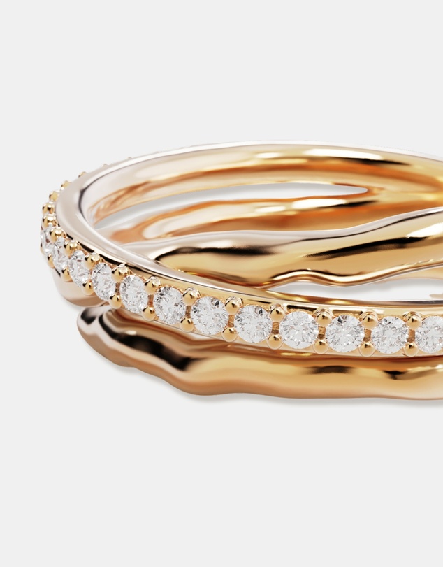 By Charlotte - Entwined Hearts Statement Ring