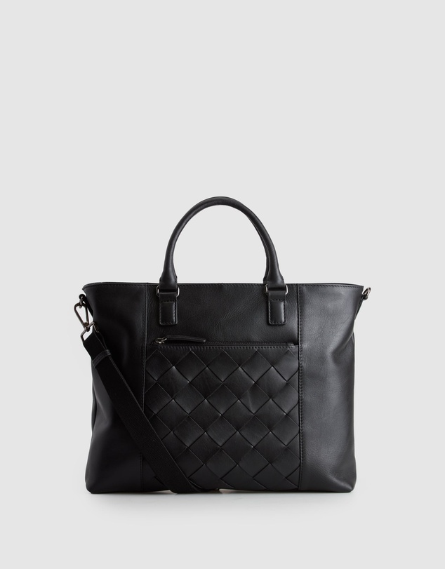 Evity - Dominic Leather Weave Tote Bag