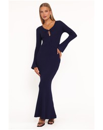 Petal & Pup - Desley Knit Long Sleeve Maxi Dress - Navy