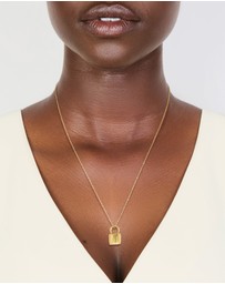 Lovisa - Waterproof Gold Plated Stainless Steel Lock Pendant Necklace