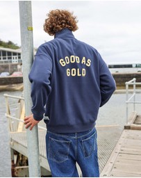 Skwosh - Good As Gold Half Zip Sweat in Navy