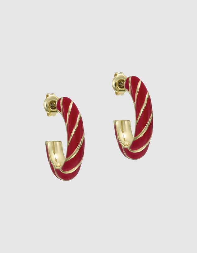 Ted Baker - TRINNA: Twist Enamel Hoop Earrings