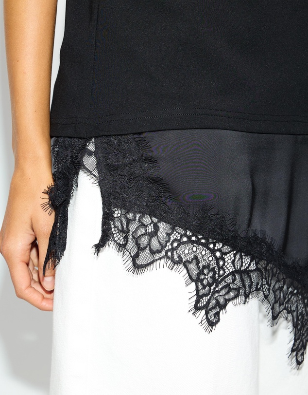 Dazie - Taylah Asymmetric Lace Tee