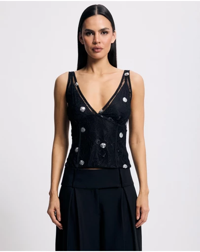 Lover - Zinnia Polka Sheer Bodice Top