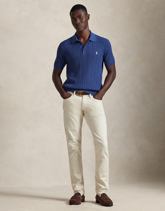 Polo Ralph Lauren - Cable-Knit Cotton Polo-Collar Sweater