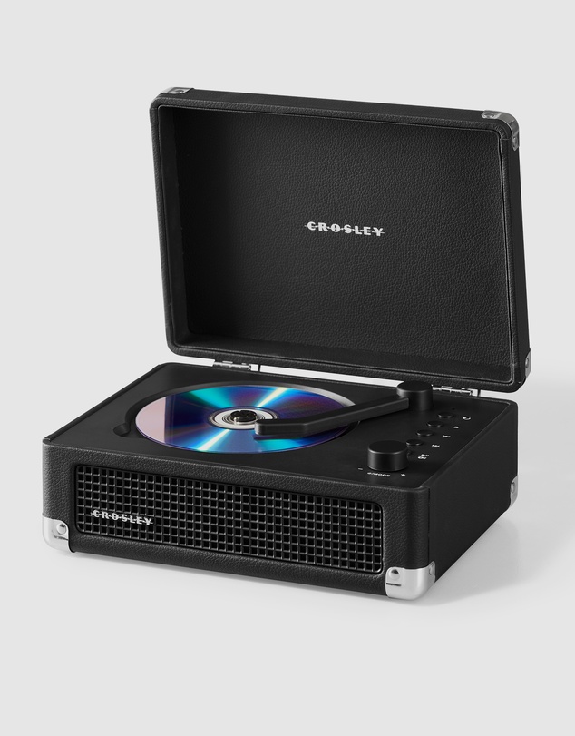 Crosley - Crosley Cruiser Portable Retro CD Player with Stereo Bluetooth Speakers, FM Radio - Black