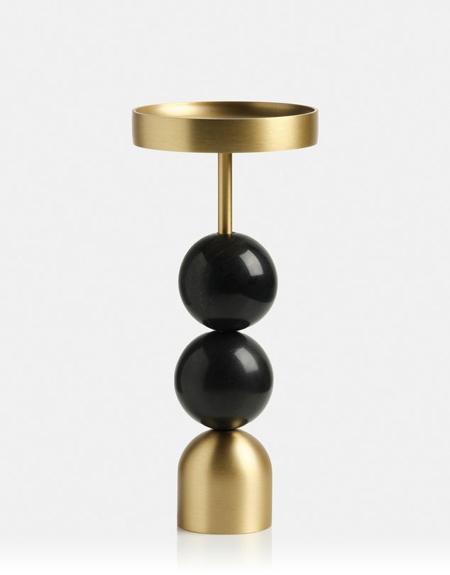 XRJ Celebrations - Arc Brass Candlestick Black Medium