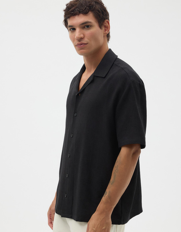 AERE - Textured Camp Collar Shirt