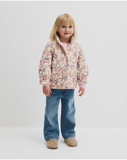 Country Road - Organically Grown Cotton Print Sherpa Lined Jacket