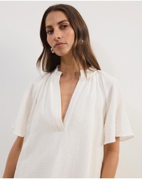 Atmos&Here - Amina A-Line Mini Dress With Butterfly Sleeves