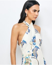 AERE - Mara Linen Halter Maxi Dress