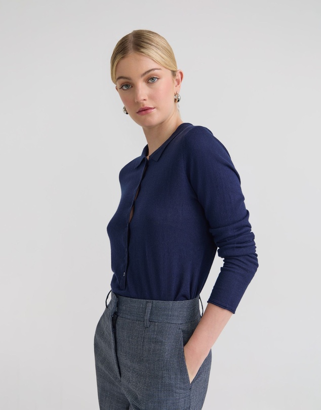 Oxford - Edwina Silk Blend Polo Collar Knit