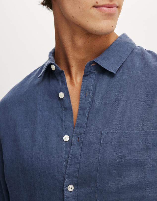 Cotton On - Relaxed Linen Long Sleeve Shirt