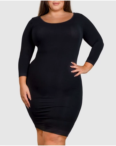 B Free Intimate Apparel - Plus Size Bamboo 3/4 Sleeve Dress