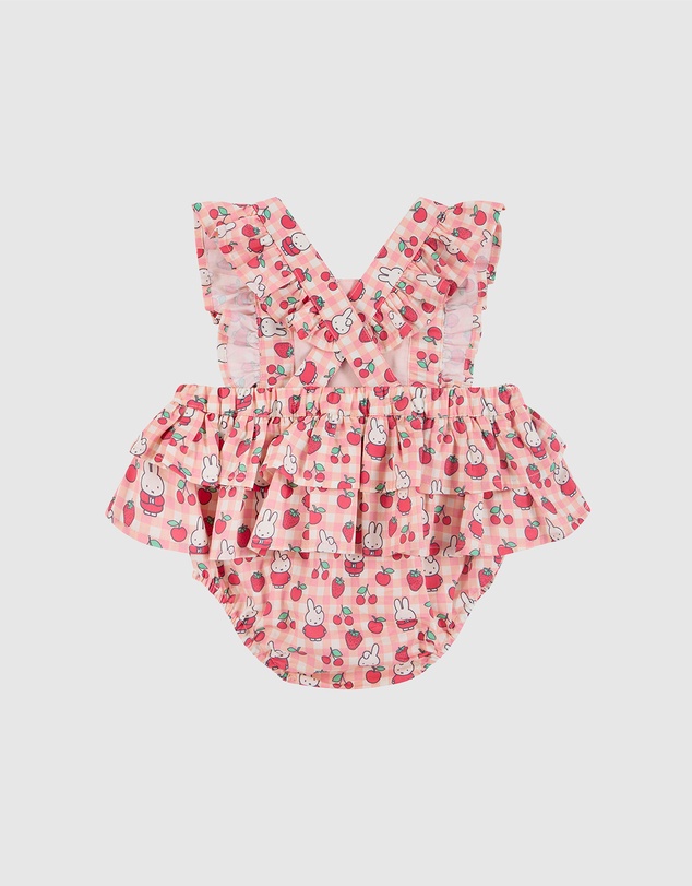 Kynd Baby - Miffy Romper in Berry Check