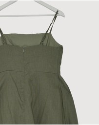 Revibe - Repaired AERE Gabriella Linen Midi Dress - AU 12