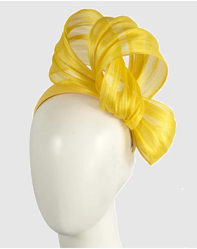 Fillies Collection - Bespoke Yellow Bow Racing Fascinator