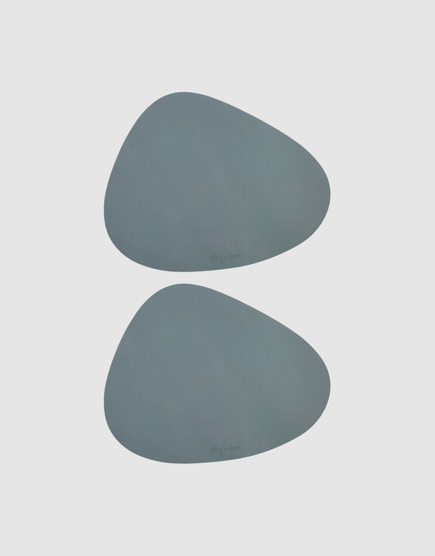 Lilly + Dash - 2pc Dog & Cat Asymmetric Placemats - Pebble Blue